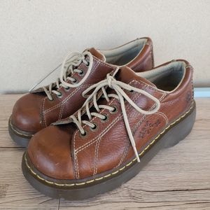 Dr. Martens Flower Stamp Leather Oxford Platform 8